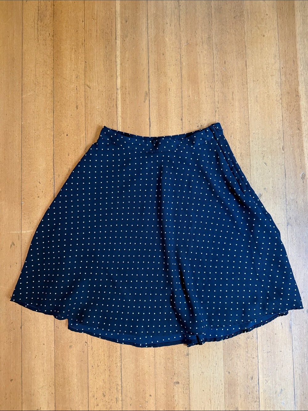 H&M Navy Blue Polka Dot Skater Skirt